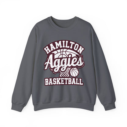 Adult Crewneck Sweatshirt \ Hamilton Aggies Basketball \ HABKG1