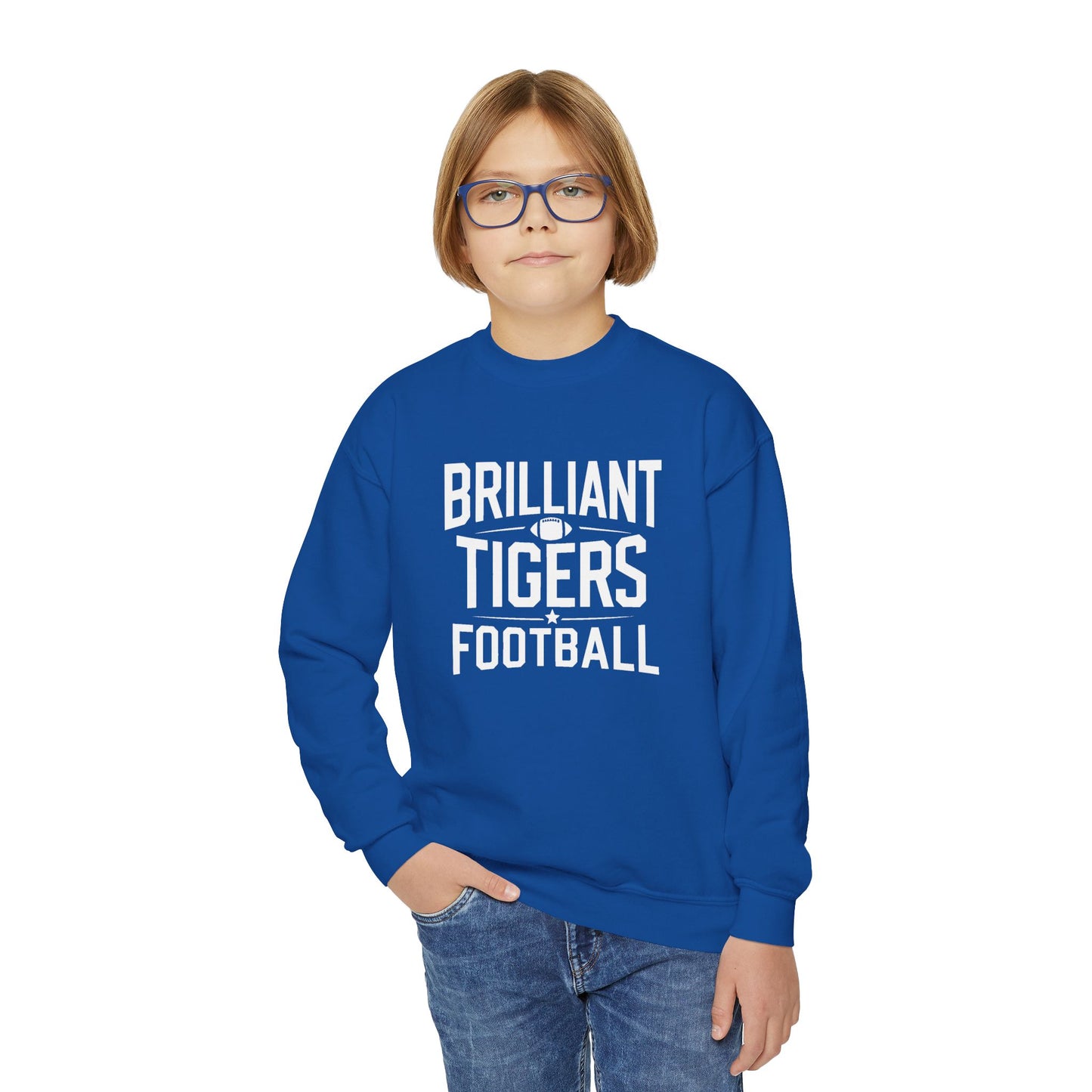 Youth Crewneck Sweatshirt \ Brilliant Tigers Football \ BTF1