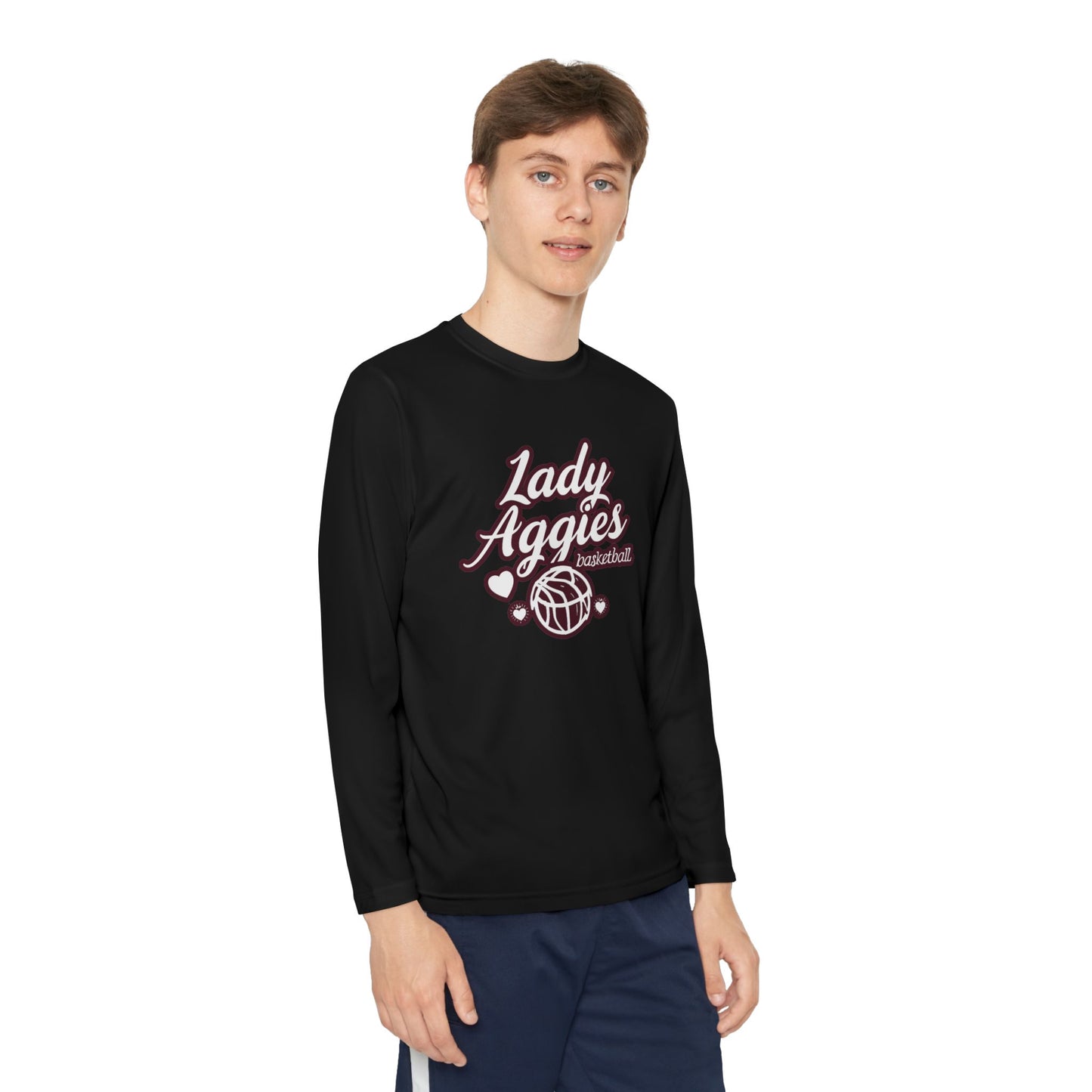 Youth Long Sleeve Tee \ Hamilton Aggies Basketball \ HABBG2