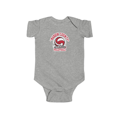 Short Sleeve Baby Bodysuit \ Marion County Red Raiders Volleyball \ MCV1