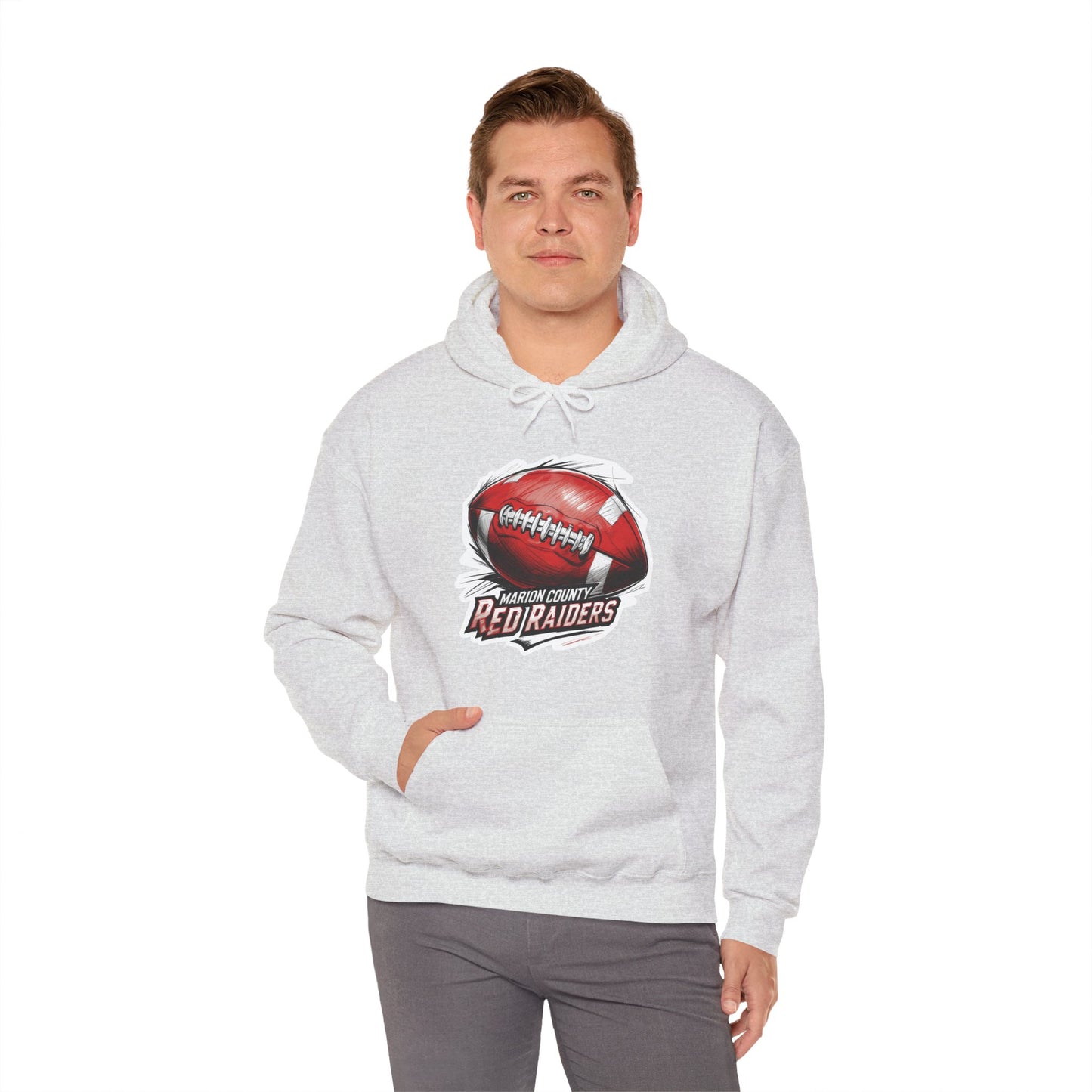 Adult Hoodie Sweatshirt \ Marion County Red Raiders Football \ MCF1