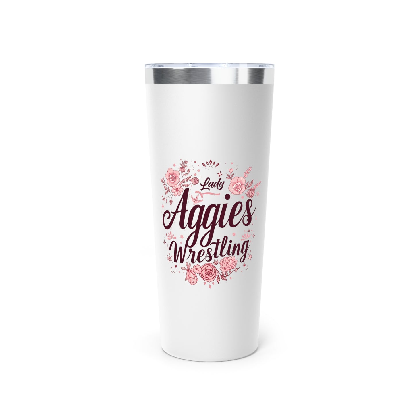 22oz Copper Insulated Tumbler \ Hamilton Aggies Wrestling \ HAWG1
