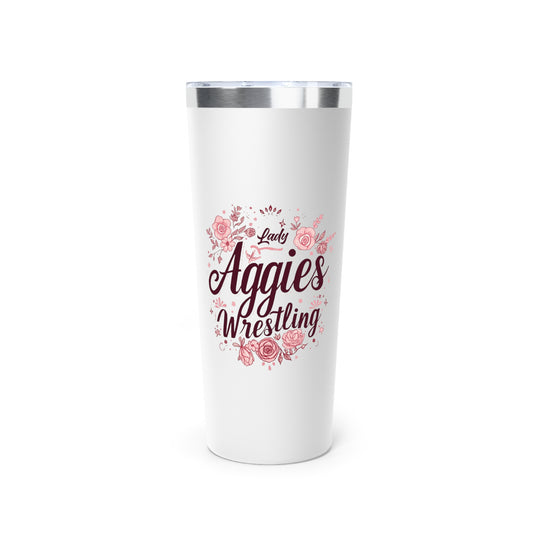 22oz Copper Insulated Tumbler \ Hamilton Aggies Wrestling \ HAWG1