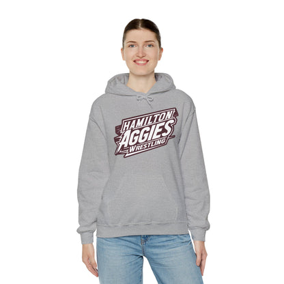 Adult Hoodie Sweatshirt \ Hamilton Aggies Wrestling \ HAW1