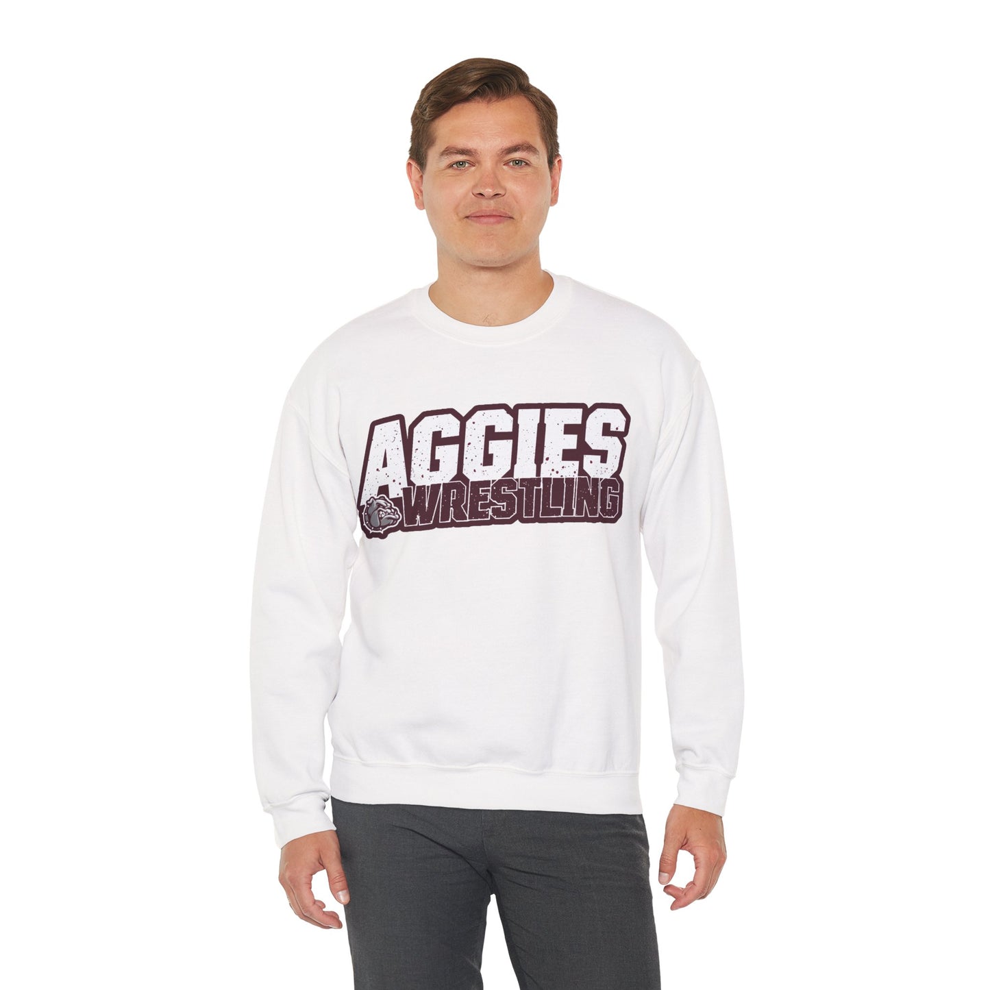 Adult Crewneck Sweatshirt \ Hamilton Aggies Wrestling \ HAW3