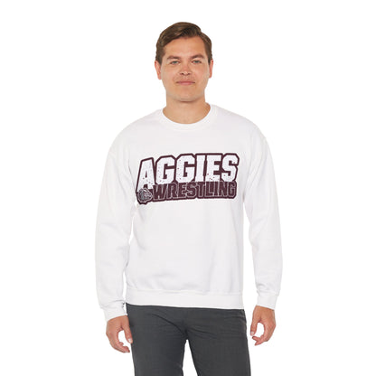 Adult Crewneck Sweatshirt \ Hamilton Aggies Wrestling \ HAW3