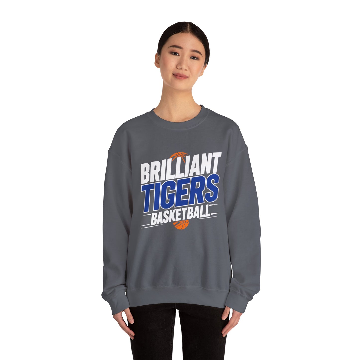 Adult Crewneck Sweatshirt \ Brilliant Tigers Basketball \ BTBK1