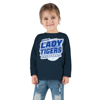 Toddler Long Sleeve Tee \ Brilliant Tigers Basketball \ BTBKG2