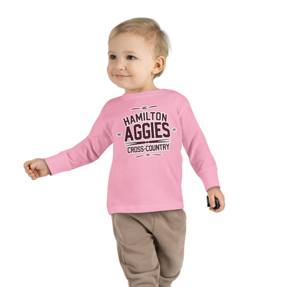 Toddler Long Sleeve Tee \ Hamilton Aggies Cross-Country \ HCC1