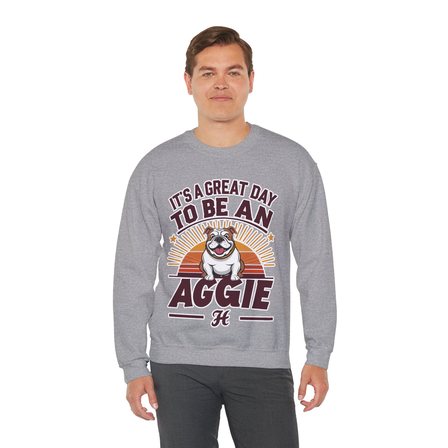 Adult Crewneck Sweatshirt \ It's a Great Day to be an Aggie! \ GDA3