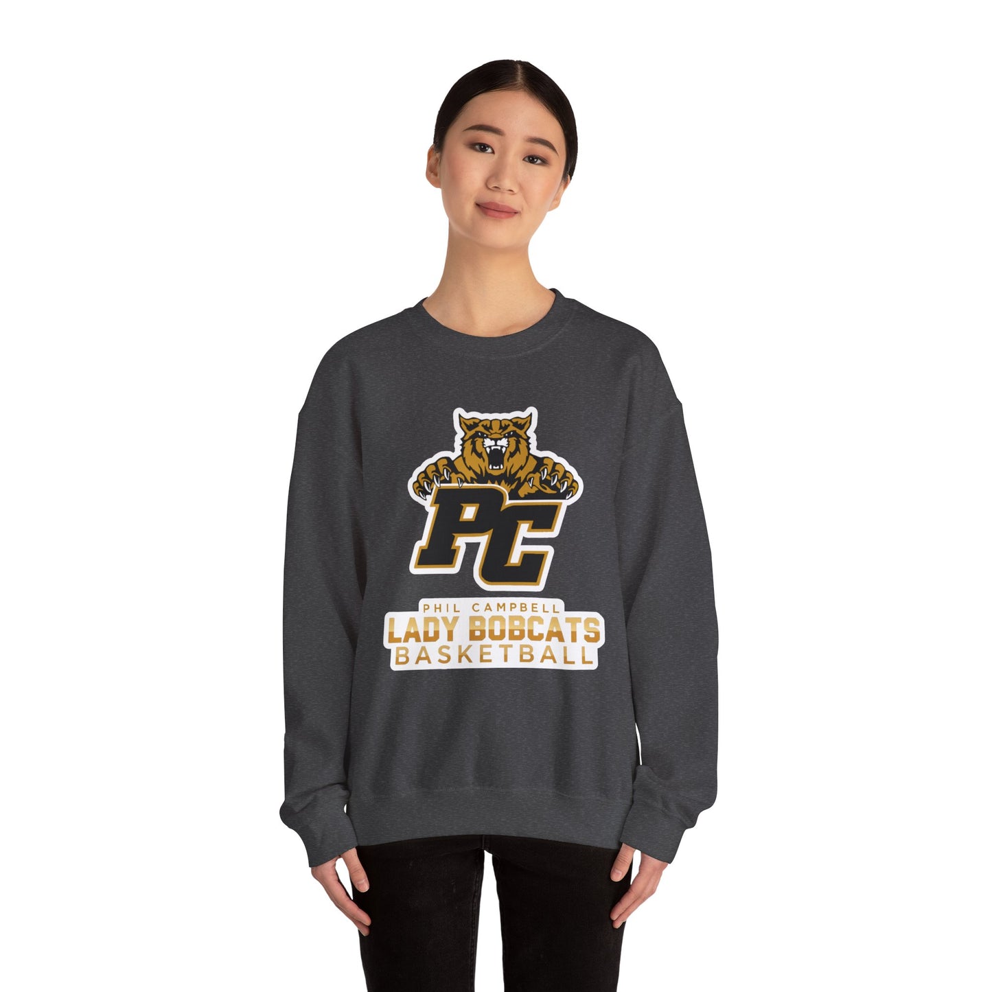 Adult Crewneck Sweatshirt \ Phil Campbell Bobcats Basketball \ PCBBKG1