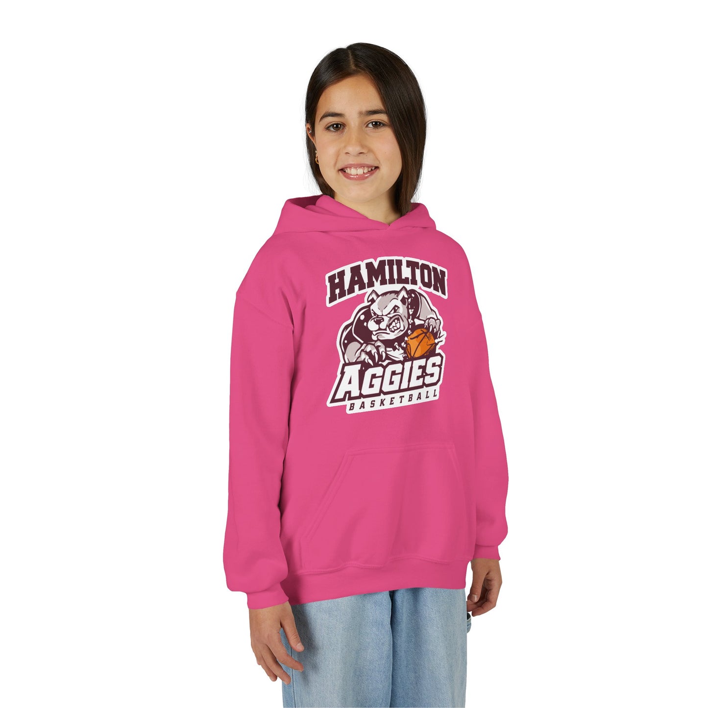 Youth Hoodie Sweatshirt \ Hamilton Aggies Basketball \ HABB1