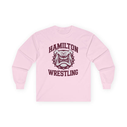 Adult Long Sleeve Tee \ Hamilton Aggies Wrestling \ HAW2