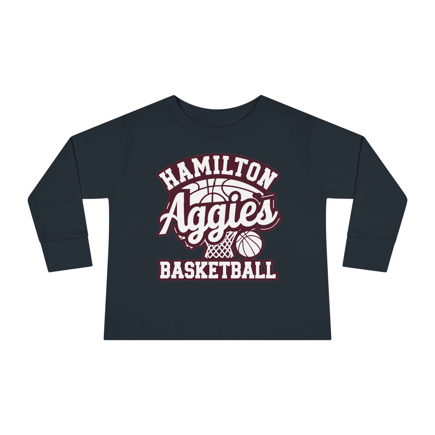 Toddler Long Sleeve Tee \ Hamilton Aggies Basketball \ HABBG1