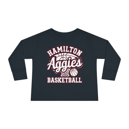 Toddler Long Sleeve Tee \ Hamilton Aggies Basketball \ HABBG1