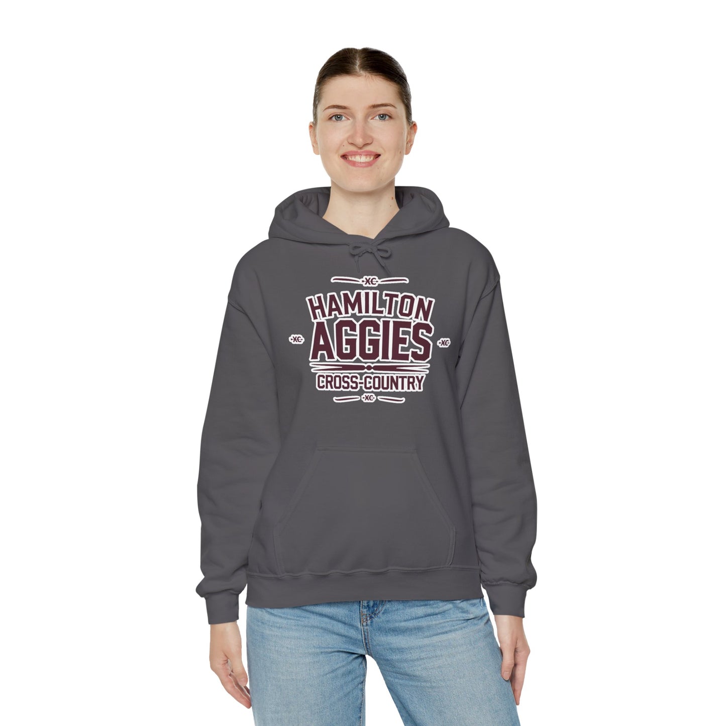 Adult Hooded Sweatshirt \ Hamilton Aggies Cross-Country \ HCC1
