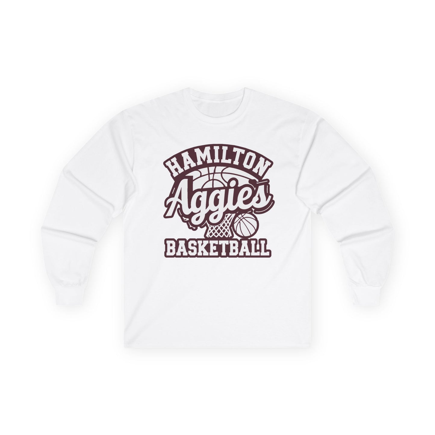 Long Sleeve Tee \ Hamilton Aggies Basketball \ HABBG1