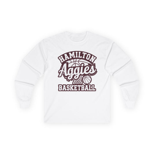 Long Sleeve Tee \ Hamilton Aggies Basketball \ HABBG1