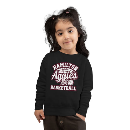 Toddler Crewneck Sweatshirt \ Hamilton Aggies Basketball \ HABBG1