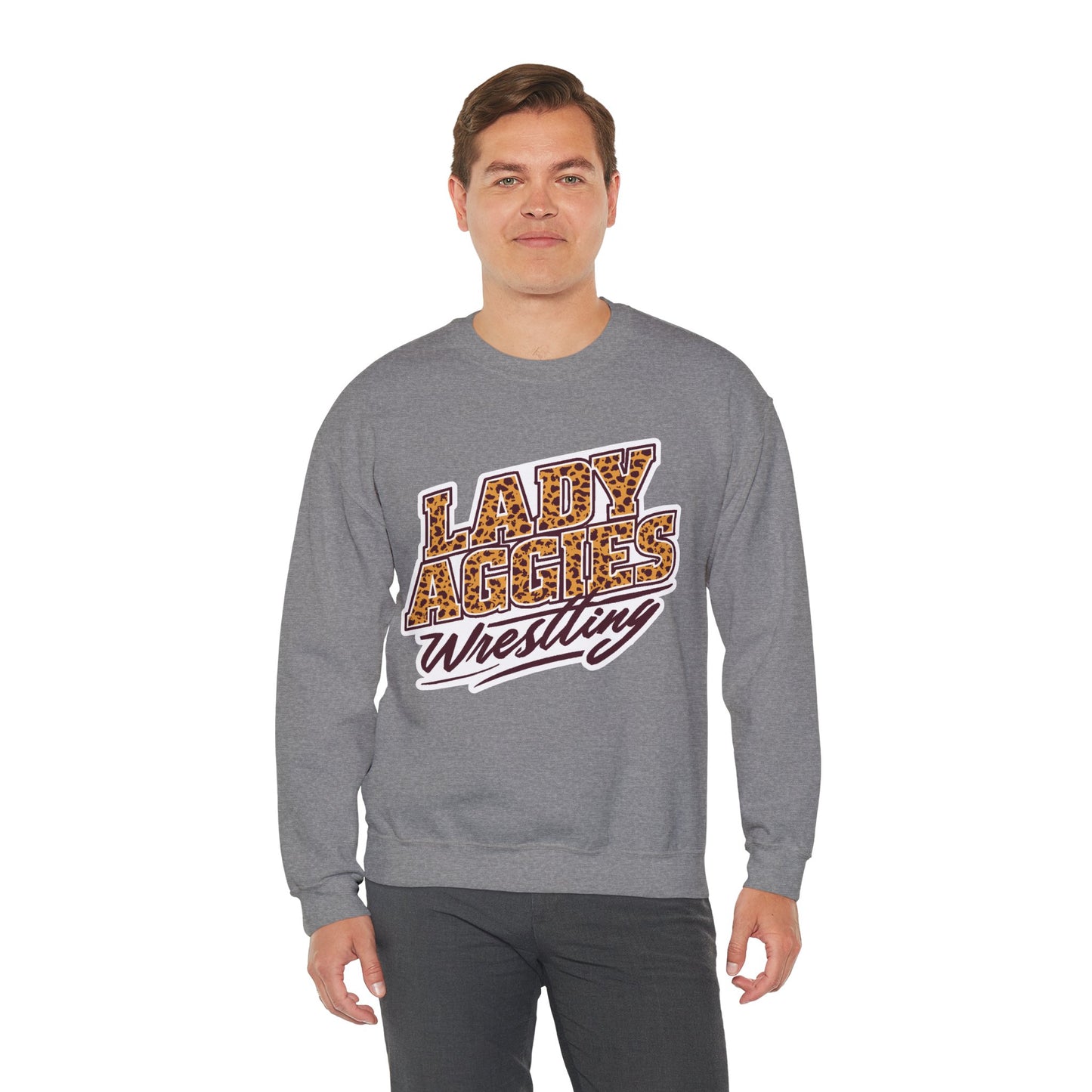 Adult Crewneck Sweatshirt \ Hamilton Aggies Wrestling \ HAWG3