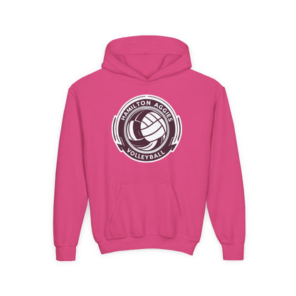 Youth Hoodie Sweatshirt \ Hamilton Aggies Volleyball \ HAV1