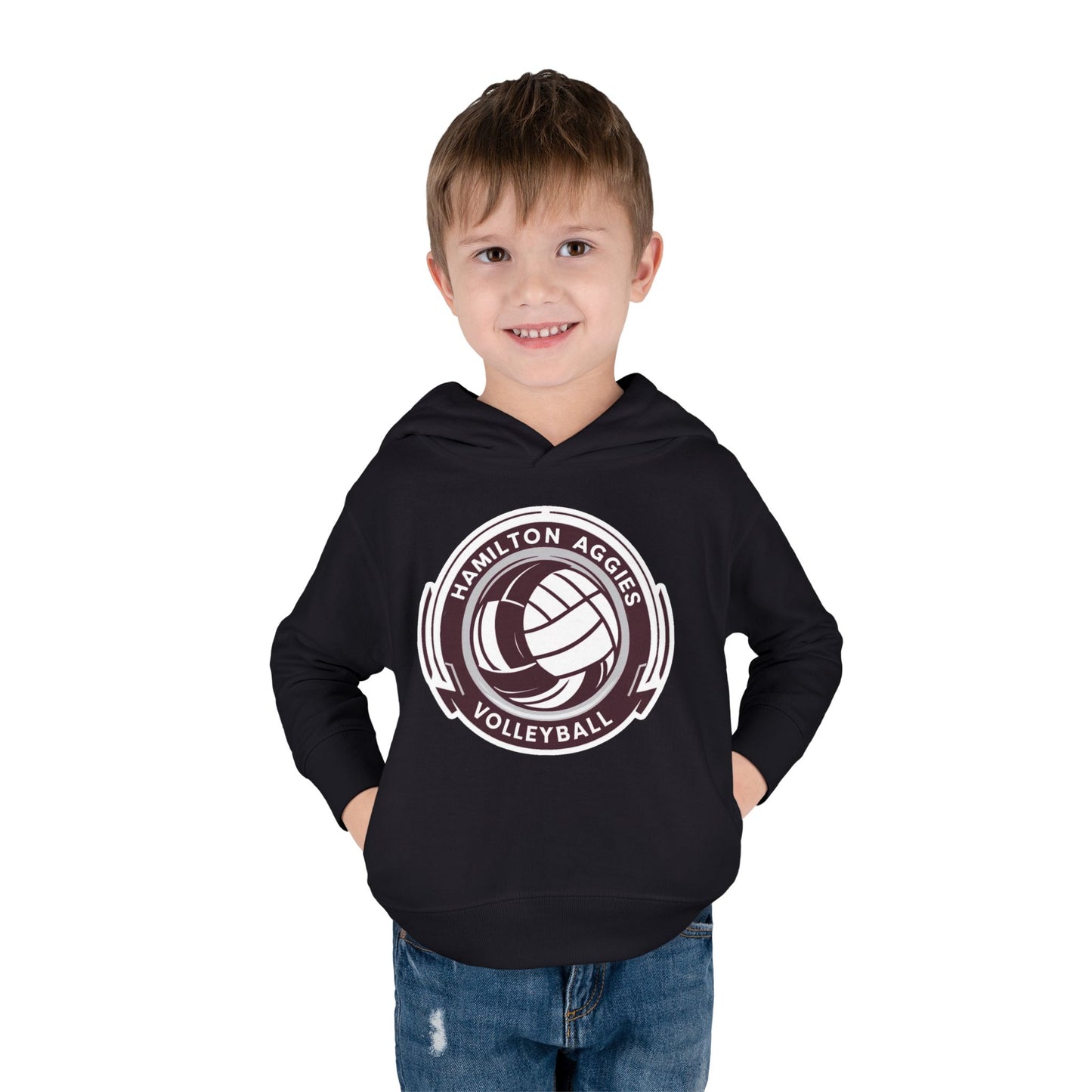 Toddler Hoodie Sweatshirt \ Hamilton Aggies Volleyball \ HAV1