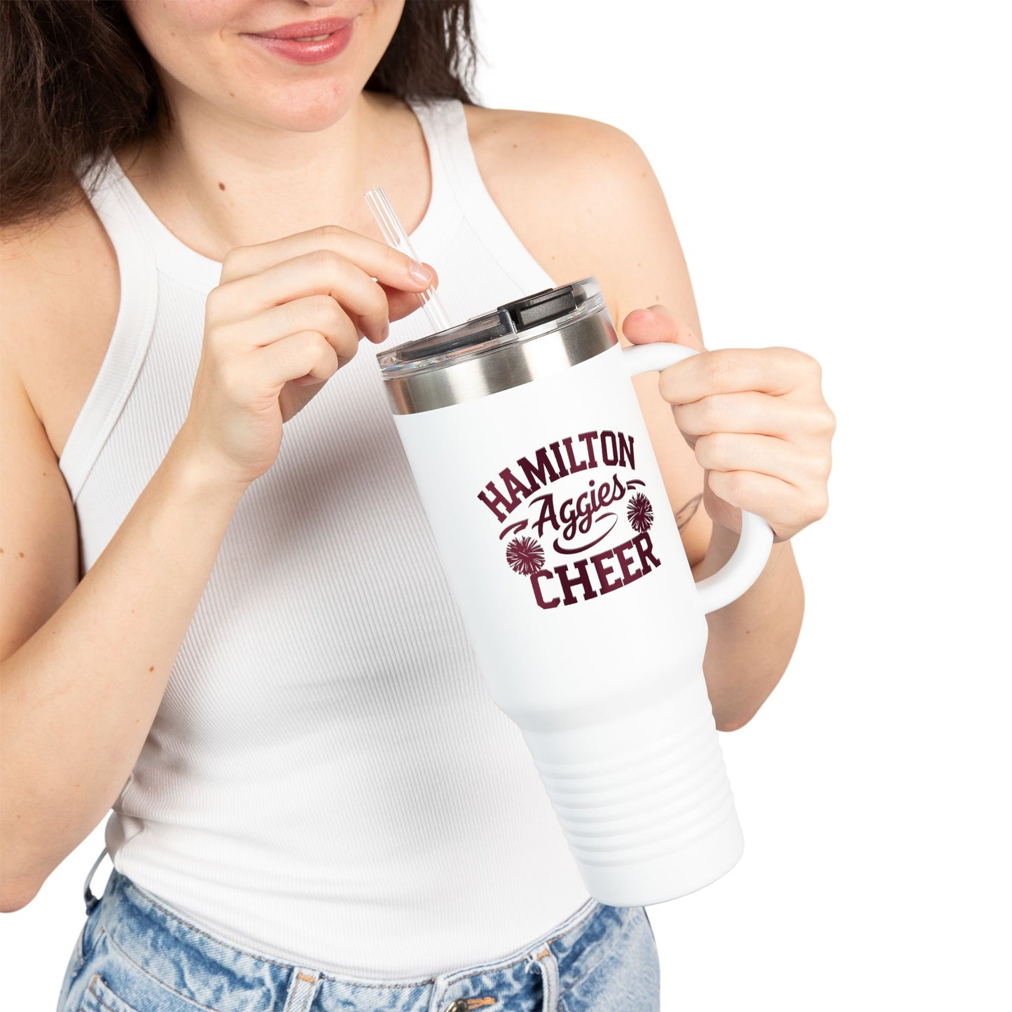 40oz Insulated Tumbler \ Hamilton Aggies Cheer \ Style HAC2