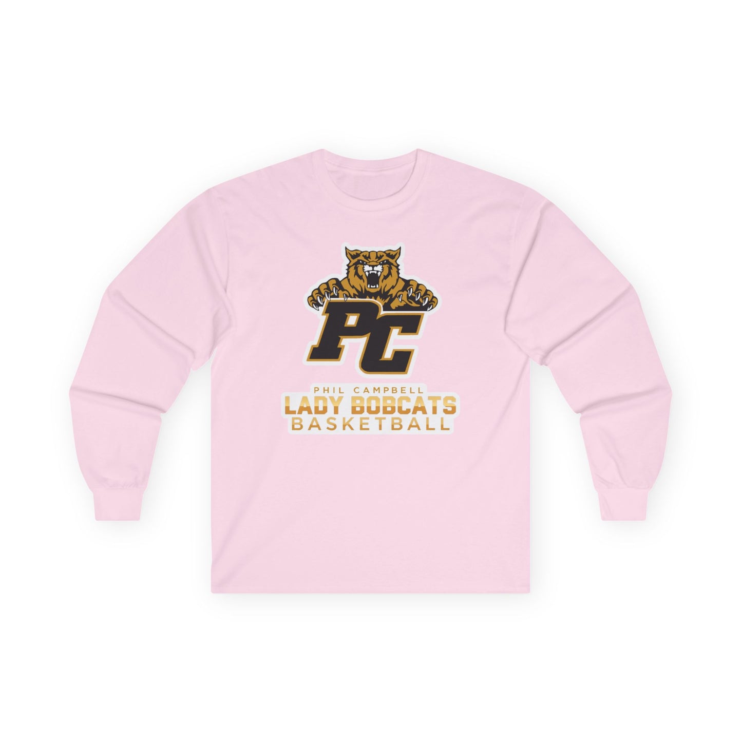 Adult Long Sleeve Tee \ Phil Campbell Bobcats Basketball \ PCBBKG1