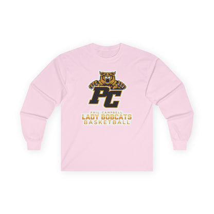 Adult Long Sleeve Tee \ Phil Campbell Bobcats Basketball \ PCBBKG1