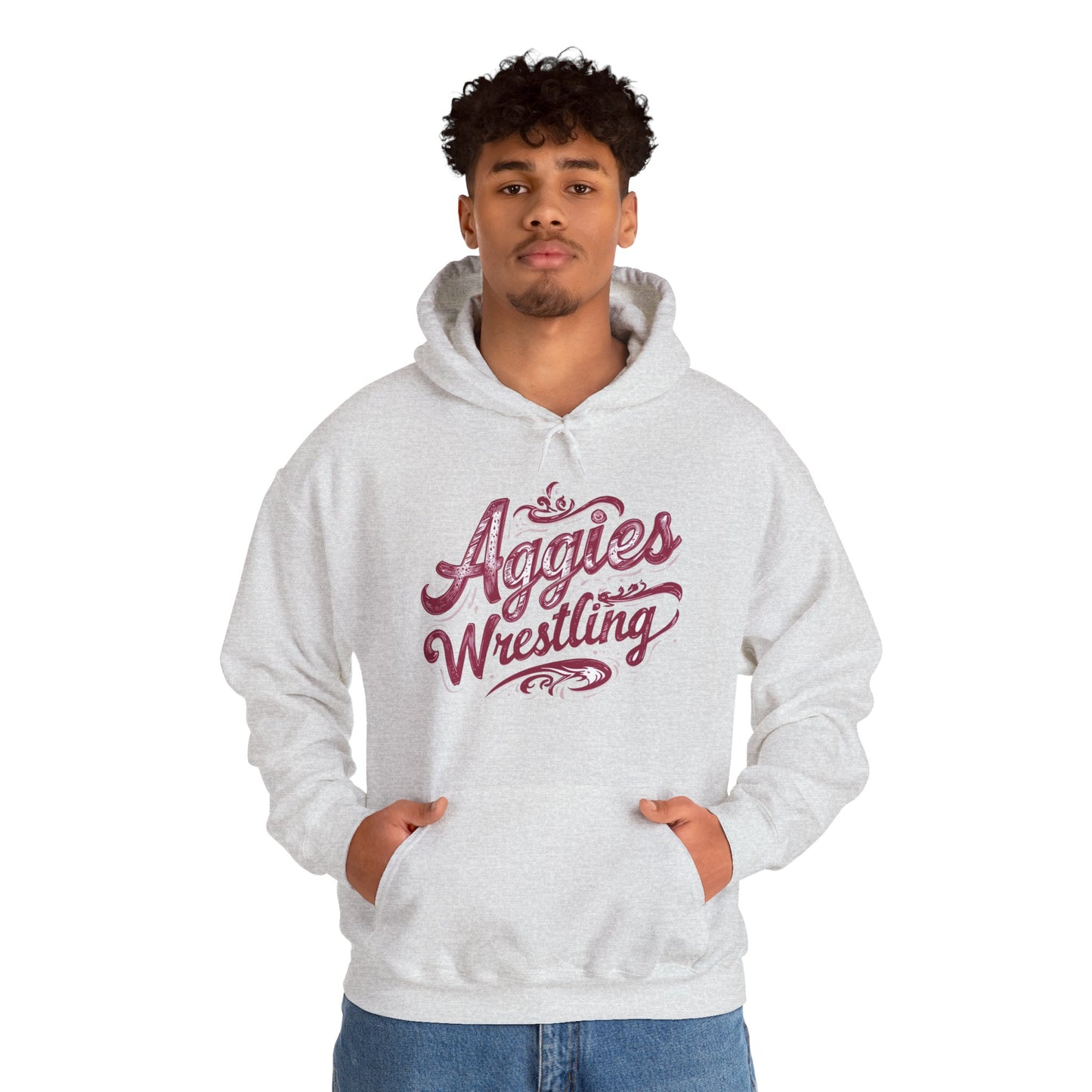Adult Hoodie Sweatshirt \ Hamilton Aggies Wrestling \ HAWG2