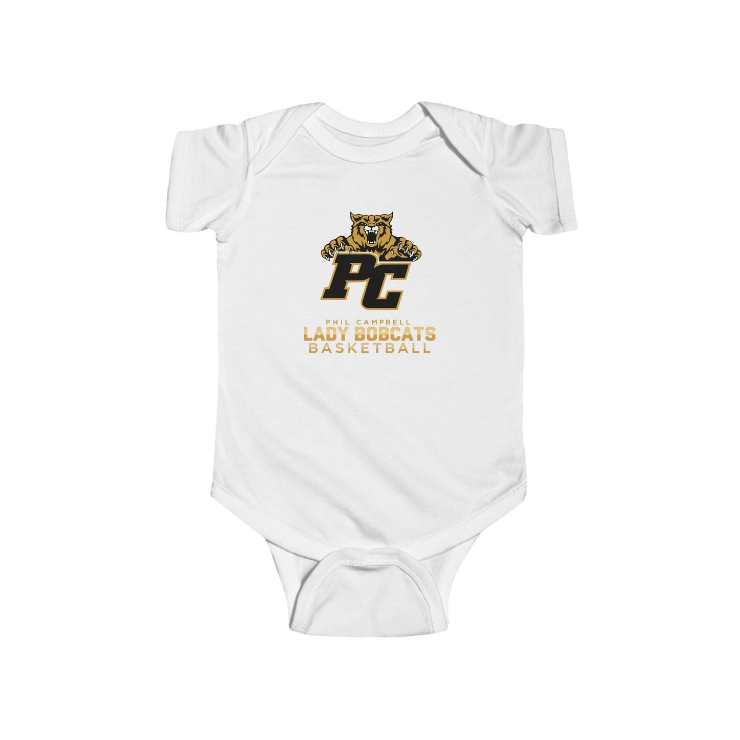 Short Sleeve Baby Bodysuit \ Phil Campbell Bobcats Basketball \ PCBBKG1
