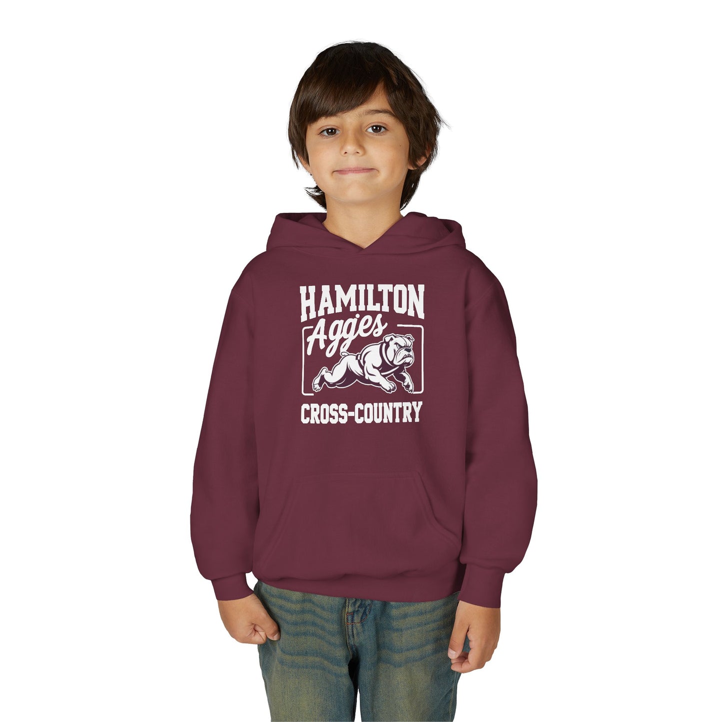 Youth Hoodie Sweatshirt \ Hamilton Aggies Cross-Country \ HCC2