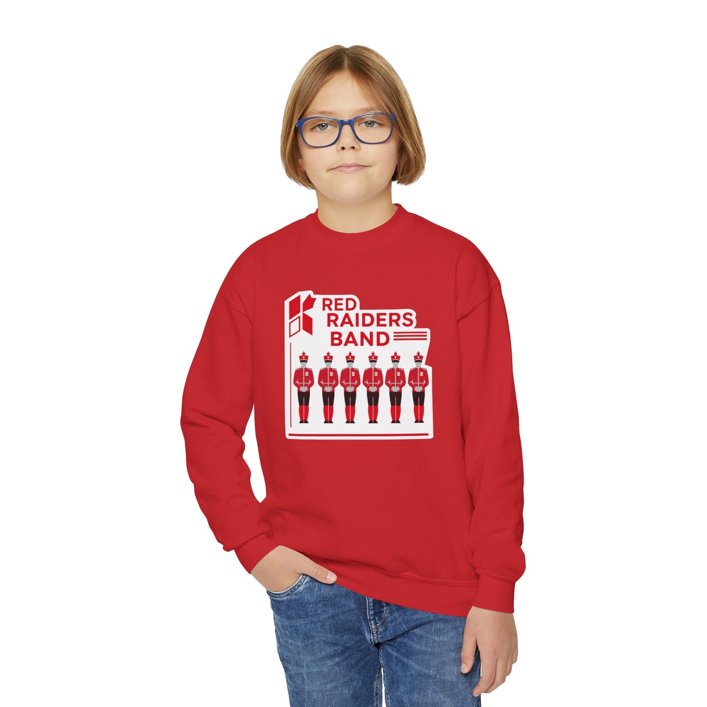 Youth Crewneck Sweatshirt \ Marion County Red Raiders Band \ MCB1