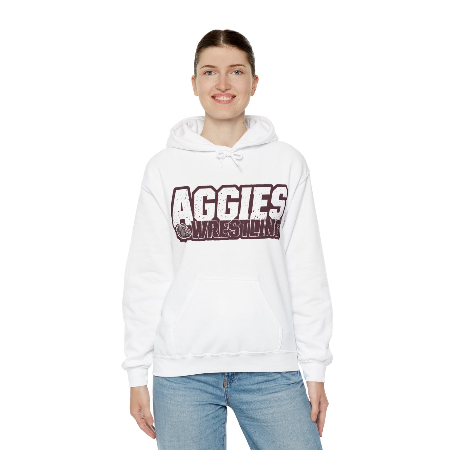 Adult Hoodie Sweatshirt \ Hamilton Aggies Wrestling \ HAW3