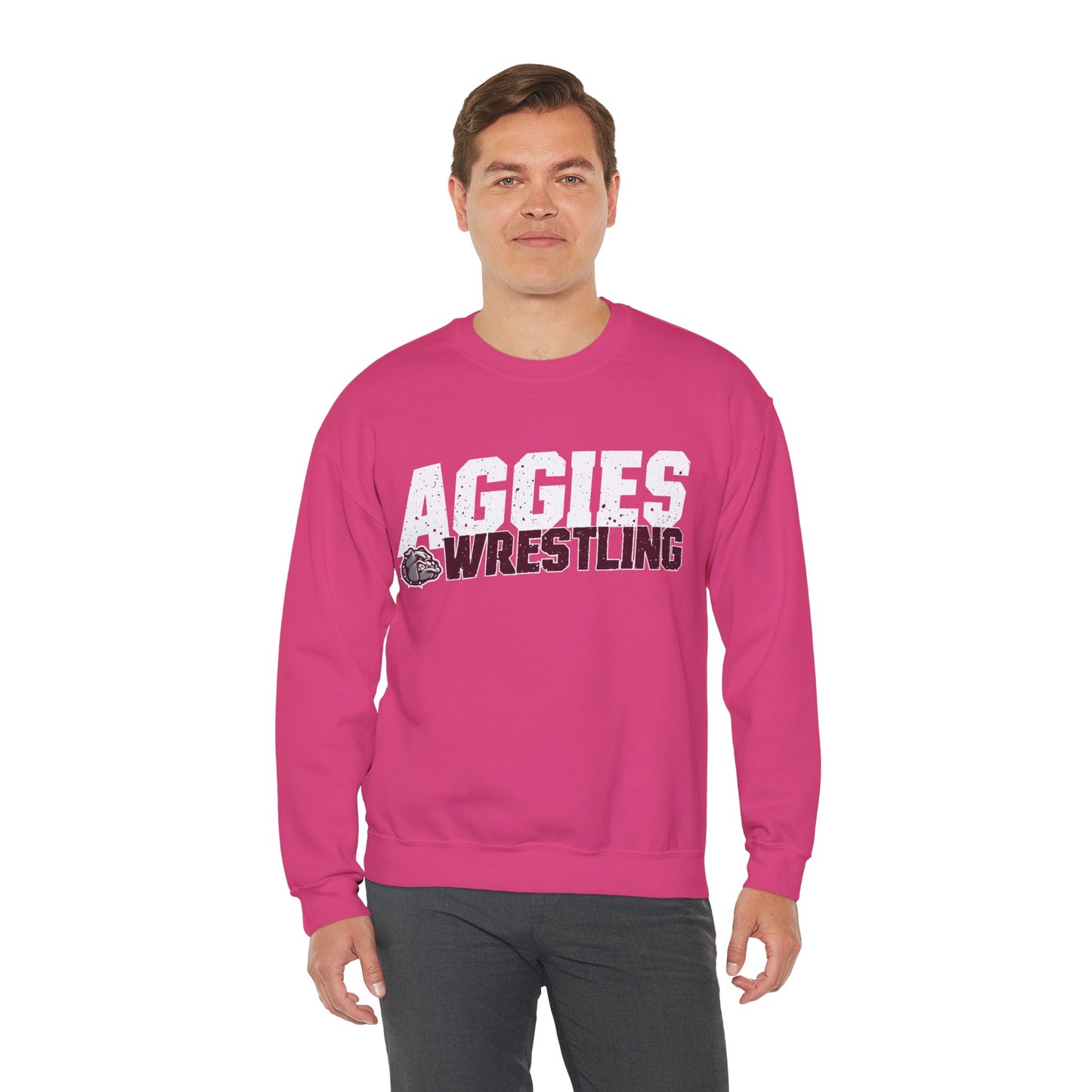 Adult Crewneck Sweatshirt \ Hamilton Aggies Wrestling \ HAW3