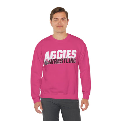 Adult Crewneck Sweatshirt \ Hamilton Aggies Wrestling \ HAW3