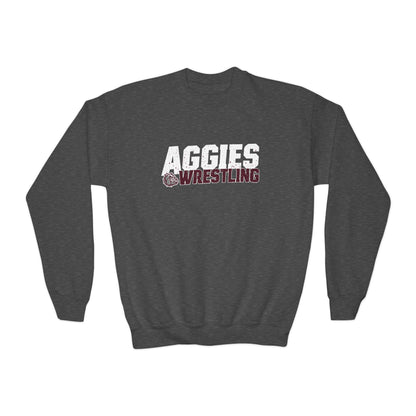 Youth Crewneck Sweatshirt \ Hamilton Aggies Wrestling \ HAW3