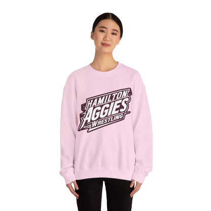 Adult Crewneck Sweatshirt \ Hamilton Aggies Wrestling \ HAW1