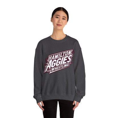 Adult Crewneck Sweatshirt \ Hamilton Aggies Wrestling \ HAW1