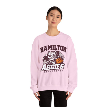 Adult Crewneck Sweatshirt \ Hamilton Aggies Basketball \ HABB1