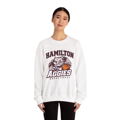 Adult Crewneck Sweatshirt \ Hamilton Aggies Basketball \ HABK1