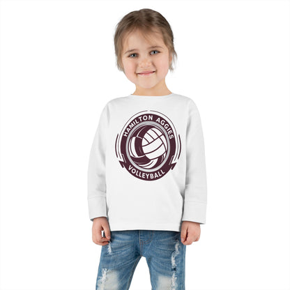 Toddler Long Sleeve Tee \ Hamilton Aggies Volleyball \ HAV1