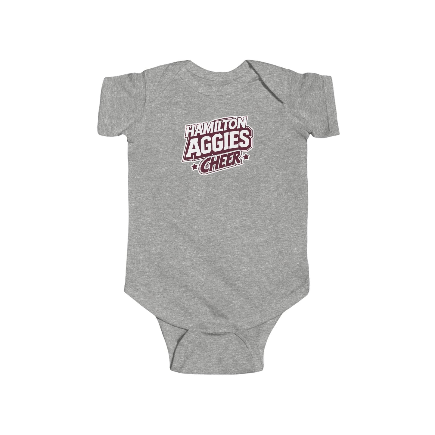 Short Sleeve Baby Bodysuit \ Hamilton Aggies Cheer \ HAC1