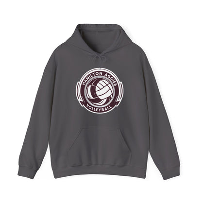 Adult Hoodie Sweatshirt \ Hamilton Aggies Volleyball \ HAV1