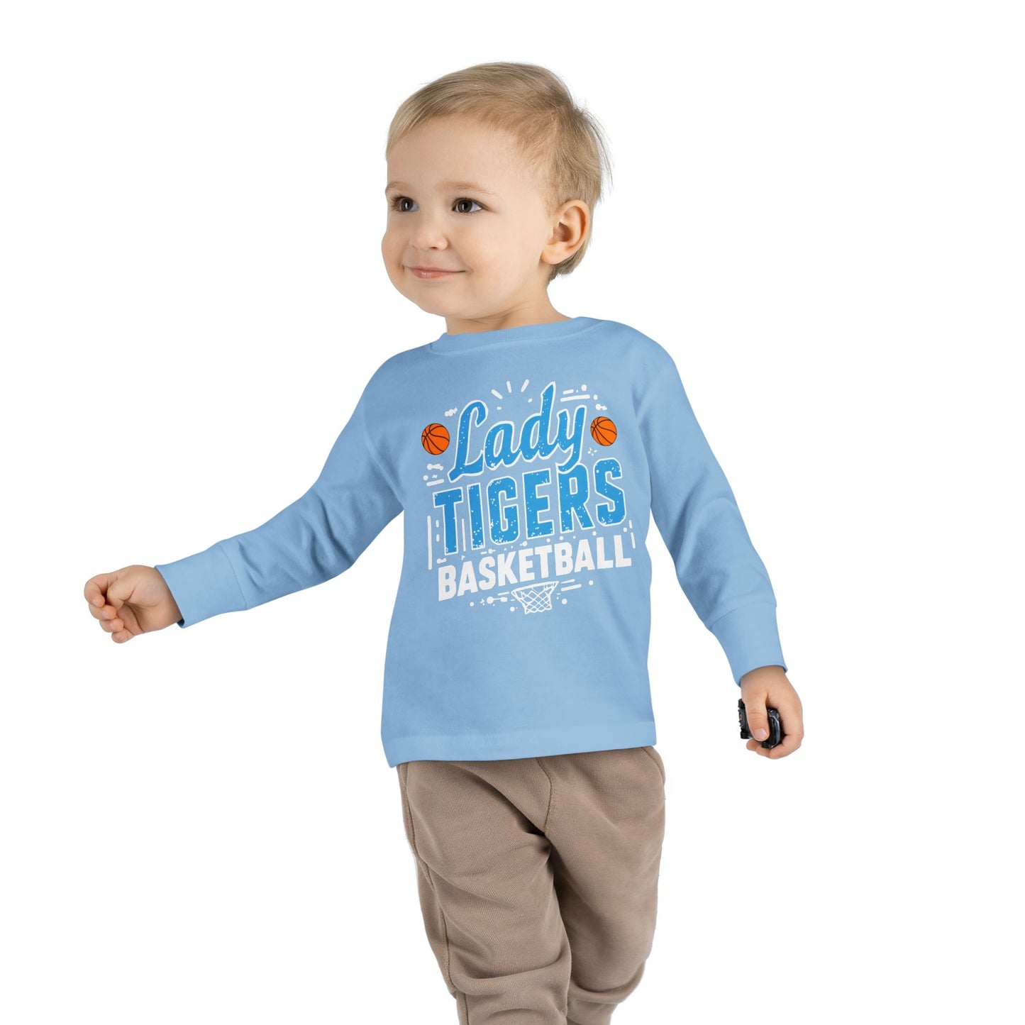Toddler Long Sleeve Tee \ Brilliant Tigers Basketball \ BTBKG1
