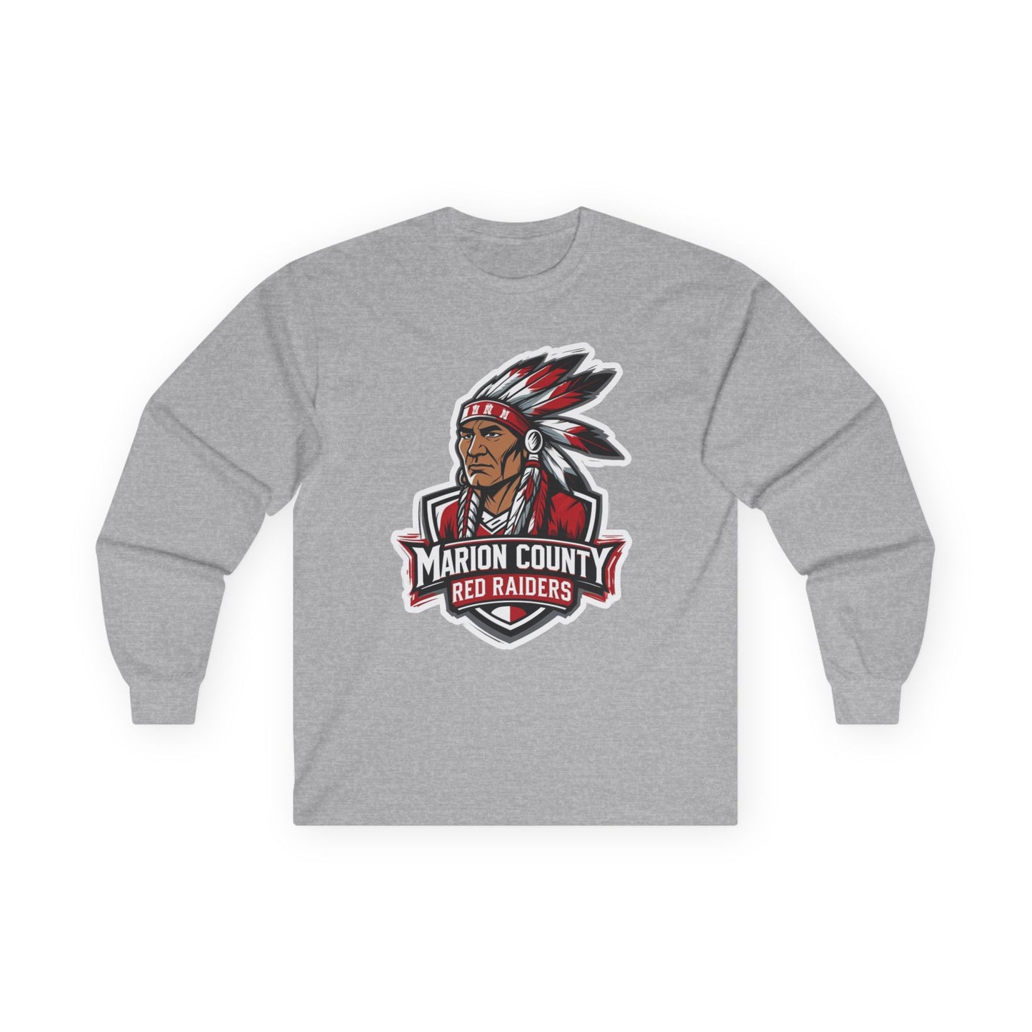Adult Long Sleeve Tee \ Marion County Red Raiders \ MC2