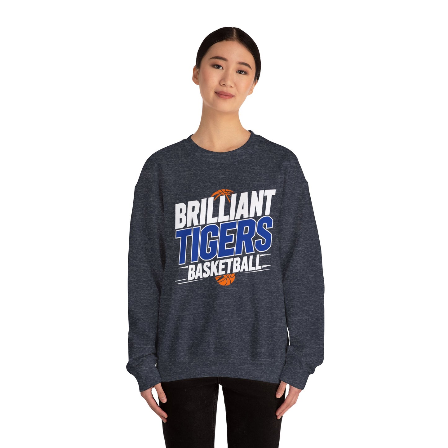 Adult Crewneck Sweatshirt \ Brilliant Tigers Basketball \ BTBK1