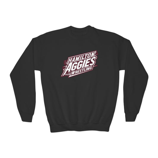 Youth Crewneck Sweatshirt \ Hamilton Aggies Wrestling \ HAW1