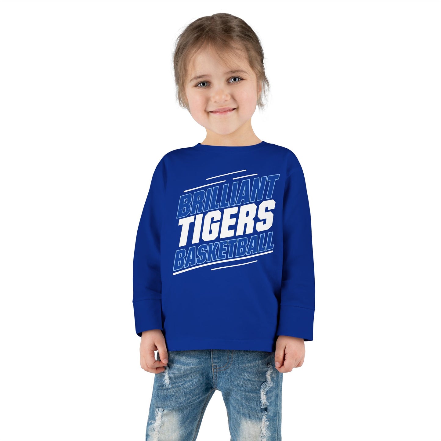 Toddler Long Sleeve Tee \ Brilliant Tigers Basketball \ BTBK2