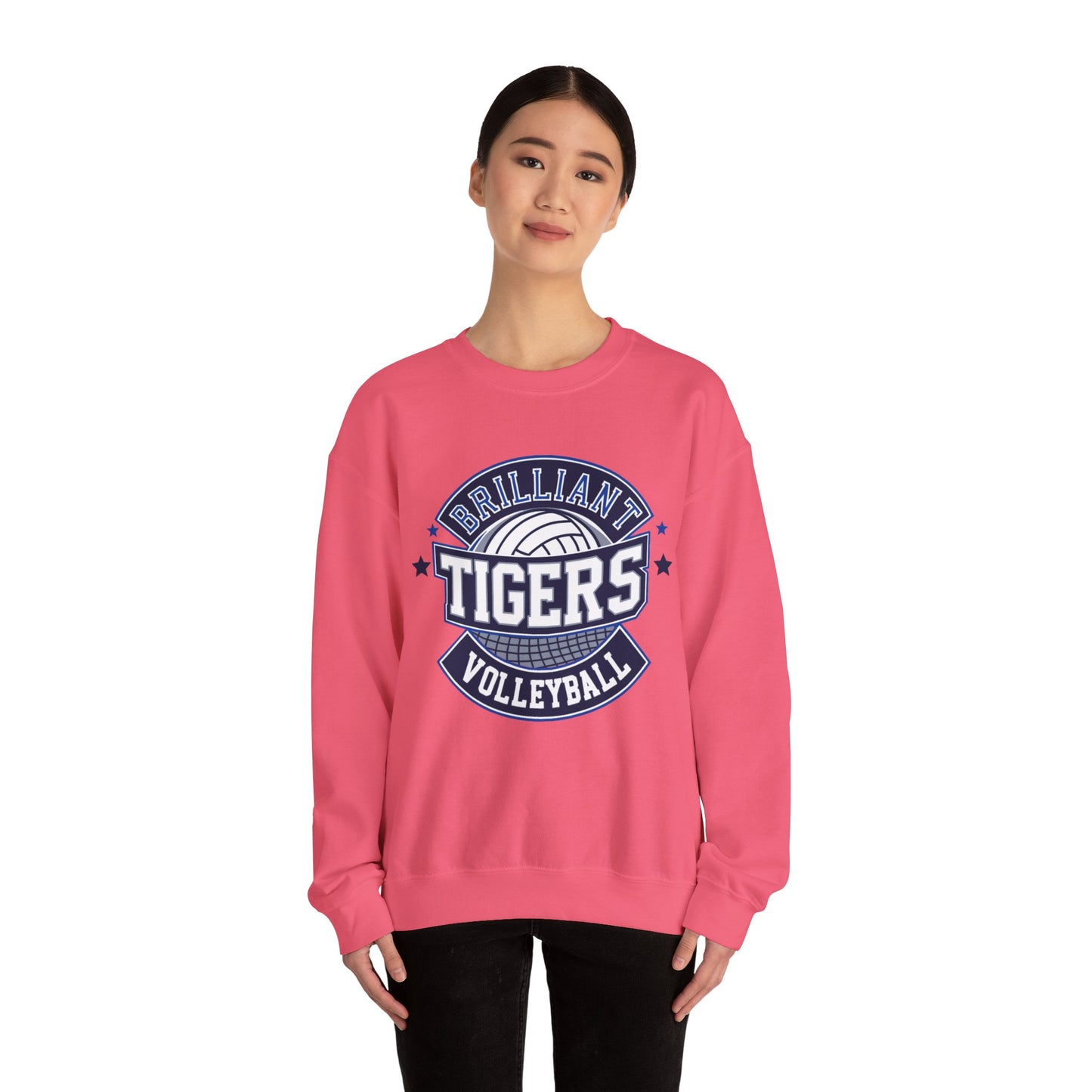 Adult Crewneck Sweatshirt \ Brilliant Tigers Volleyball \ BTV1